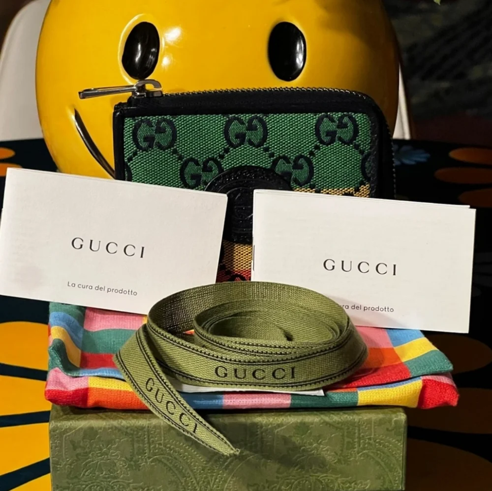 Gucci Limited Edition Multicolor GG Canvas compact L Zippy wallet NWT